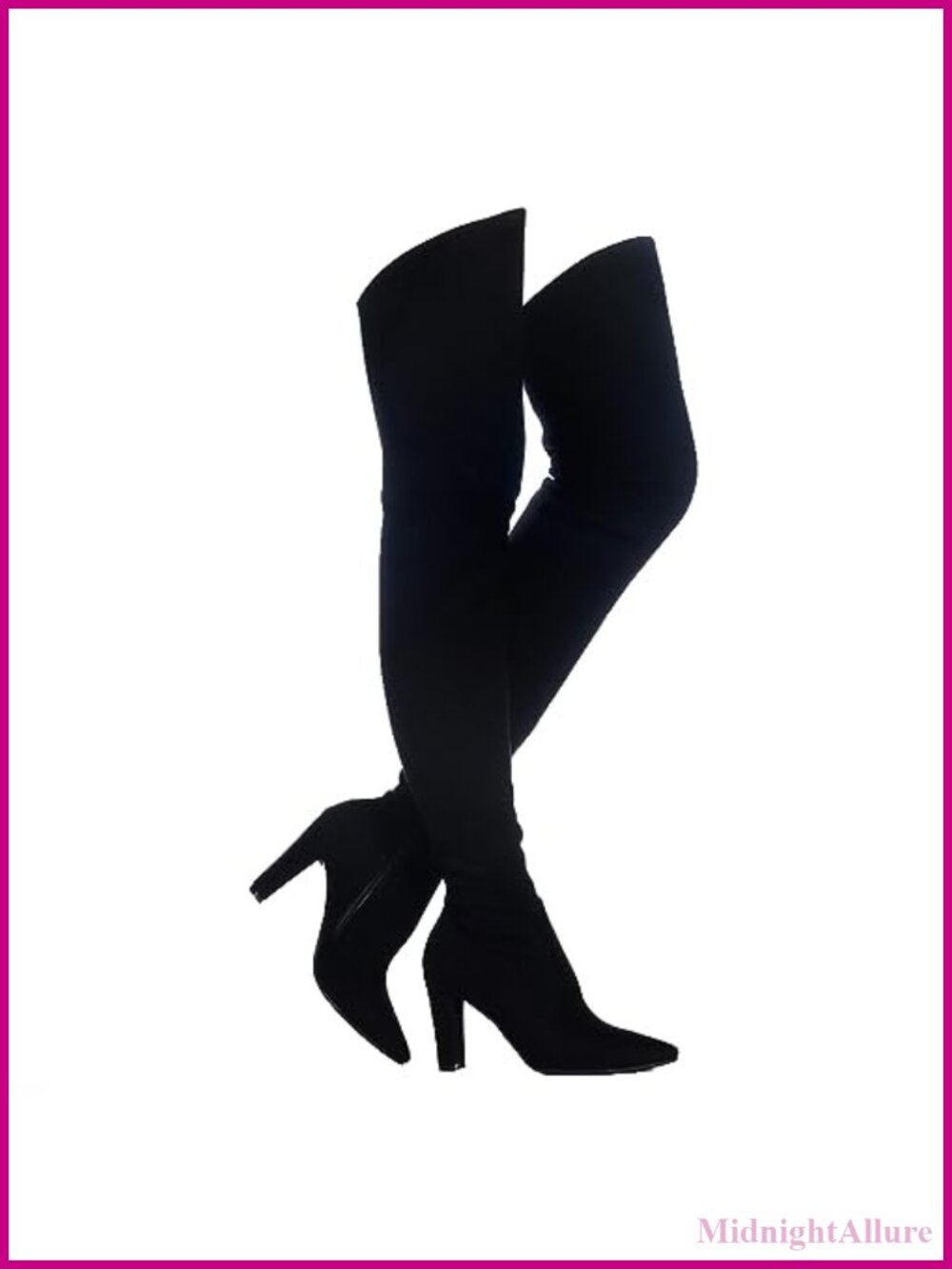 Women's Over The Knee Chunky Heel Stretch Suede Boots